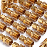 LTWFITTING Brass 1/4 OD x 3/8 Male NPT Compression Connector Fitting(Pack of 200)