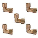 LTWFITTING 3/8-Inch OD x 3/8-Inch Male NPT 90 Degree Compression Elbow,Brass Compression Fitting(Pack of 5)