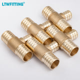 LTWFITTING Lead Free Brass PEX Crimp Fitting 1-Inch x 1-Inch x 3/4-Inch PEX Tee (Pack of 5)