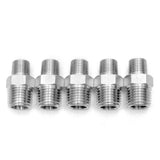 LTWFITTING Bar Production Stainless Steel 316 Pipe Hex Reducing Nipple Fitting 1/4 Inch x 1/8 Inch Male NPT Water Boat (Pack of 5)