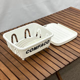 COMFACO Mini Dish Drainer, Designed for RV, Easily Organize and Store, White, Kitchen furniture, Ready to Assemble Mobile Kitchen Islands