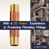 LTWFITTING Assortment Kit Total length (1-1/2" 2" 2-1/2" 3" 3-1/2" 4" 4-1/2") x 3/4" Male NPT Brass Pipe Nipple Set (Pack of 14)