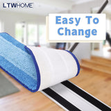 LTWHOME 24 Inch Microfiber Commercial Mop Refill Pads for Wet or Dry Floor Cleaning (Pack of 6)