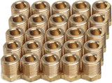 LTWFITTING Brass Pipe Hex Bushing Reducer Fittings 3/8 inch Male BSPT x 1/8 inch Female BSPP (Pack of 25)