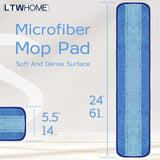 LTWHOME 24 Inch Microfiber Commercial Mop Refill Pads for Wet or Dry Floor Cleaning (Pack of 18)