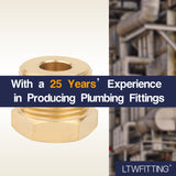LTWFITTING Brass Pipe Hex Bushing Reducer Fittings 3/4 Inch Male x 1/4 Inch Female NPT Fuel(Pack of 5)