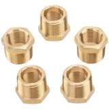 LTWFITTING Brass Hex Pipe Bushing Reducer Fittings 3/4 Inch Male x 1/2 Inch Female NPT (Pack of 5)