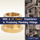 LTWFITTING Brass Pipe Hex Bushing Reducer Fittings 1 Inch Male x 3/4 Inch Female NPT Fuel(Pack of 70)