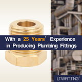 LTWFITTING Brass Pipe Hex Bushing Reducer Fittings 3/8 Inch Male x 1/8 Inch Female NPT Fuel(Pack of 30)