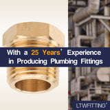 LTWFITTING Brass Pipe Hex Bushing Reducer Fittings 3/8 Inch Male x 1/4 Inch Female NPT(Pack of 30)