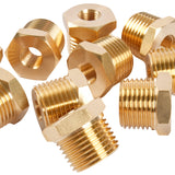 LTWFITTING Brass Pipe Hex Bushing Reducer Fittings 1/2 Inch Male x 1/4 Inch Female NPT(Pack of 20)