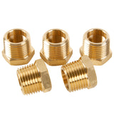 LTWFITTING Brass Pipe Hex Bushing Reducer Fittings 1/2 Inch Male x 3/8 Inch Female NPT(Pack of 5)