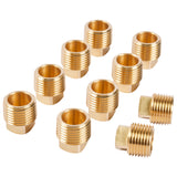 LTWFITTING Brass Pipe Square Head Plug Fittings 1/2 Inch Male NPT Air Fuel Water Boat(Pack of 10)
