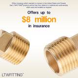 LTWFITTING Brass Pipe Square Head Plug Fittings 1/2 Inch Male NPT Air Fuel Water Boat(Pack of 10)
