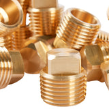 LTWFITTING Brass Pipe Square Head Plug Fittings 1/2 Inch Male NPT Air Fuel Water Boat(Pack of 300)