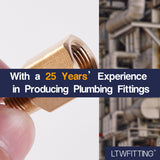 LTWFITTING Brass Pipe 1/8 inch BSPT Male x 1/8 Inch NPT Female Adapter (Pack of 10)