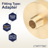 LTWFITTING Brass Pipe 2 Inch Female x 1/2 Inch Male NPT Adapter Fuel Gas Air (Pack of 2)