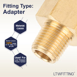 LTWFITTING Brass Pipe 1/4 Inch Female x 1/8 Inch Male NPT Adapter Fuel Gas Air(Pack of 400)