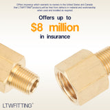 LTWFITTING Brass Pipe 1/4 Inch Female x 1/8 Inch Male NPT Adapter Fuel Gas Air(Pack of 20)