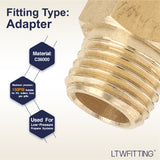 LTWFITTING Brass Pipe 1/4 Inch Female x 1/4 Inch Male NPT Adapter Fuel Gas Air(Pack of 20)