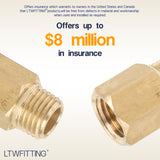 LTWFITTING Brass Pipe Fitting 1/4 Inch NPT Female x 1/4 Inch NPT Male Adapter Fuel Gas Air(Pack of 5)
