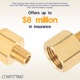 LTWFITTING Brass Pipe 3/8 Inch Female x 1/8 Inch Male NPT Adapter Fuel Gas Air(Pack of 20)