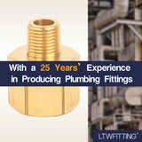 LTWFITTING Brass Pipe 3/8 Inch Female x 1/8 Inch Male NPT Adapter Fuel Gas Air(Pack of 20)