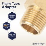 LTWFITTING Brass Pipe 3/8 Inch Female x 3/8 Inch Male NPT Adapter Fuel Gas Air(Pack of 5)