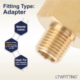 LTWFITTING Brass Pipe 1/2 Inch Female x 1/4 Inch Male NPT Adapter Fuel Gas Air(Pack of 20)