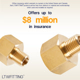 LTWFITTING Brass Pipe 1/2 Inch Female x 1/4 Inch Male NPT Adapter Fuel Gas Air(Pack of 5)