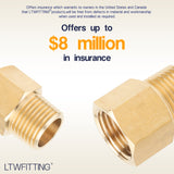 LTWFITTING Brass Pipe 1/2 Inch Female x 1/2 Inch Male NPT Adapter Fuel Gas Air(Pack of 150)