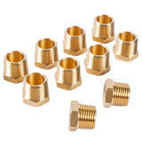 LTWFITTING Brass Pipe Hex Head Plug Fittings 1/2-Inch Male NPT Air Fuel Water Boat(Pack of 10)