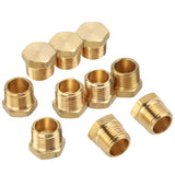 LTWFITTING Brass Pipe Hex Head Plug Fittings 1/2-Inch Male NPT Air Fuel Water Boat(Pack of 10)