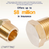 LTWFITTING Brass Pipe Hex Head Plug Fittings 1/2-Inch Male NPT Air Fuel Water Boat(Pack of 10)