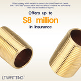 LTWFITTING Red Brass Pipe Fitting, Nipple, 3/4 Inch NPT Male X 1-1/2 Inch Length (Pack of 20)