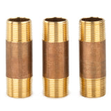 LTWFITTING Red Brass Pipe Fitting, Nipple, 3/4 Inch NPT Male X 3 Inch Length (Pack of 3)