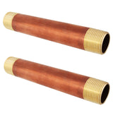 LTWFITTING Red Brass Pipe Fitting, Nipple, 3/4 Inch NPT Male X 6 Inch Length (Pack of 2)