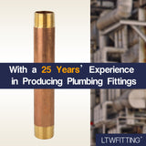 LTWFITTING Brass Pipe 8 Inch Long Nipple Fitting 1 Inch Male NPT Air Water(Pack of 1)