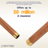 LTWFITTING Brass Pipe 10 Inch Long Nipple Fitting 1 Inch Male NPT Air Water(Pack of 1)