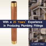 LTWFITTING Brass Pipe 10 Inch Long Nipple Fitting 1 Inch Male NPT Air Water(Pack of 1)