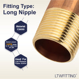 LTWFITTING Brass Pipe 3 Inch Long Nipples Fitting 1 Inch Male NPT Air Water(Pack of 3)