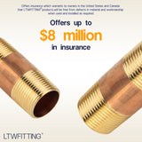 LTWFITTING Brass Pipe 3 Inch Long Nipples Fitting 1 Inch Male NPT Air Water(Pack of 3)