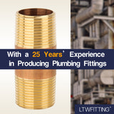 LTWFITTING Brass Pipe 3 Inch Long Nipples Fitting 1 Inch Male NPT Air Water(Pack of 3)
