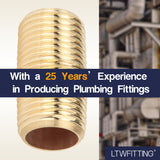 LTWFITTING Brass Pipe Close Nipple Fitting 1/8 Male NPT x Close Air Water(Pack of 50)