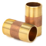 LTWFITTING Brass Pipe 3 Inch Long Nipple Fitting 1-1/4 Inch Male NPT Air Water(Pack of 2)