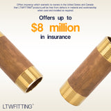 LTWFITTING Brass Pipe 4-1/2 Inch Long Nipple Fitting 1-1/4 Inch Male NPT Air Water(Pack of 1)