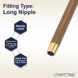 LTWFITTING Brass Pipe 12 Inch Long Nipple Fittings 1/8 Male NPT Air Water(Pack of 5)