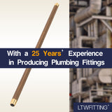 LTWFITTING Brass Pipe 12 Inch Long Nipple Fittings 1/8 Male NPT Air Water(Pack of 5)