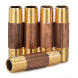 LTWFITTING Brass Pipe 1-1/2 Inch Long Nipple Fitting 1/8 Male NPT Air Water(Pack of 5)