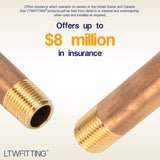 LTWFITTING Brass Pipe 2-1/2 Long Nipple Fitting 1/8 Male NPT Air Water(Pack of 25)